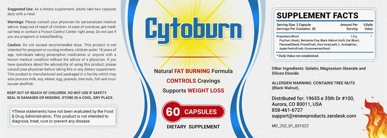 CytoBurn Supplement Facts